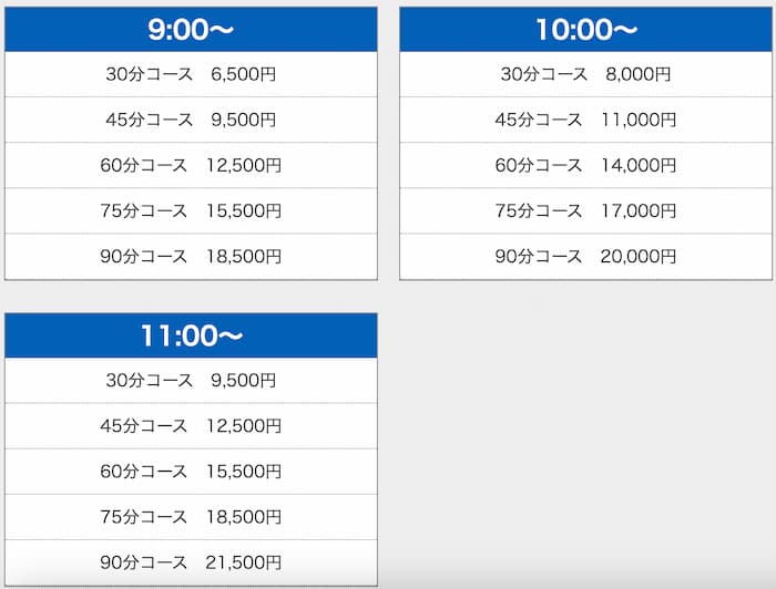 BAD COMPANYの料金