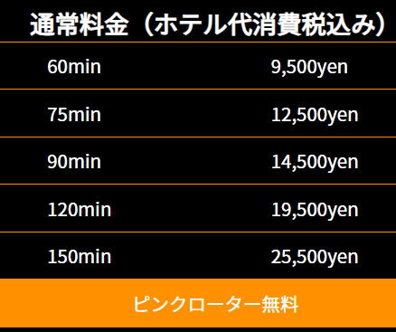 clubさくら難波店の料金