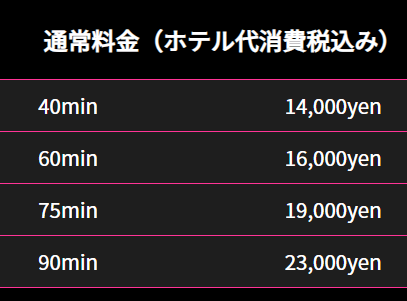 スピード難波店の料金