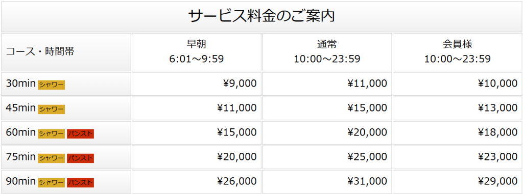 OLの品格クラブアッシュの料金