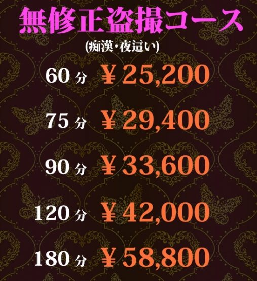 ガッツリ痴漢倶楽部の料金